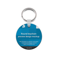 Round Shape Keyring Design Mockup - 2 Views
