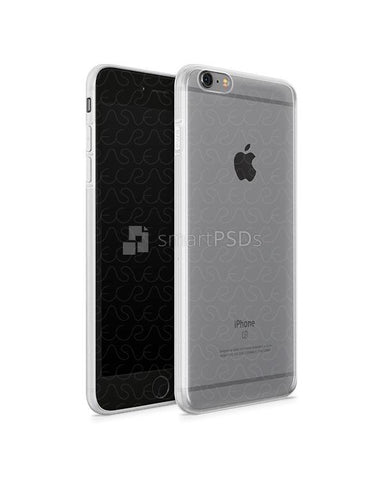 iPhone 6s Plus UV TPU Case with Frosted Edges Design Mockup 2015 (Front-Back angled)