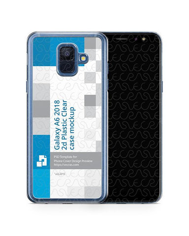 Samsung Galaxy A6 2d PC Clear Case Design Mockup 2018
