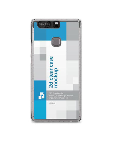 Huawei P9 Plus 2d Clear Mobile Case Design Mockup 2016