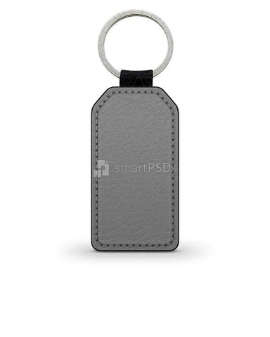 Rectangular Shape Leather Keyring Design Mockup