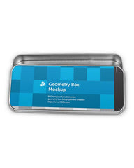 Metal Geometry Box Design Mockup