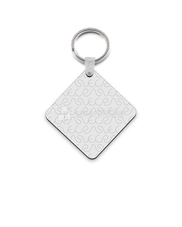 Square Shape Keyring Design Mockup - 2 Views