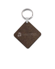 Square Shape Keyring Design Mockup - 2 Views