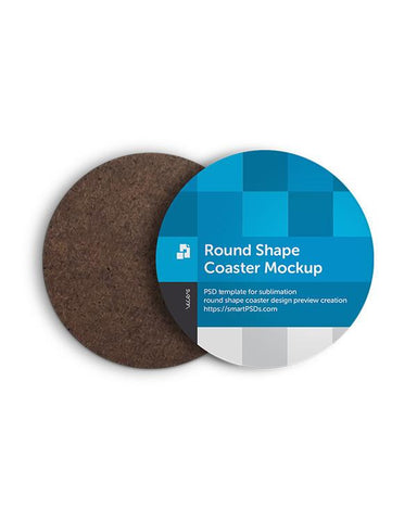 Round Shape Coasters Design Mockup