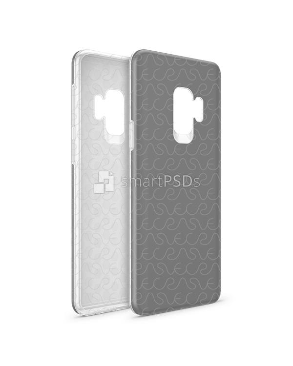 Samsung Galaxy S9 3d Dual Protective Clear TPU Cover Design Template (3 Views)