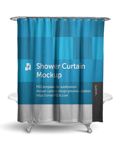 Shower Curtain Mockup for Sublimation Preview Design