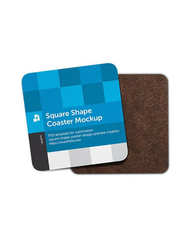Square Shape Coasters Mockup for Sublimation Preview Design