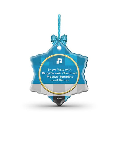 Flake with Ring shaped Ceramic Ornament Sublimation Mockup