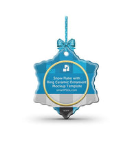 Flake with Ring shaped Ceramic Ornament Sublimation Mockup