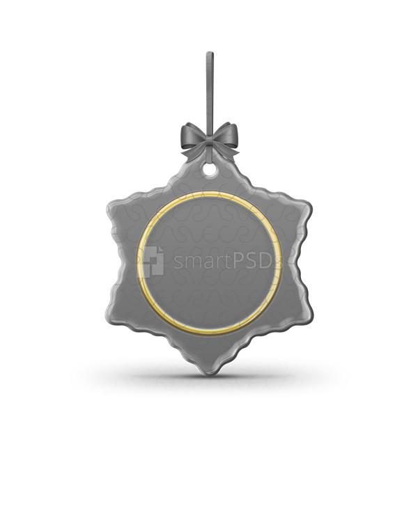 Flake with Ring shaped Ceramic Ornament Sublimation Mockup