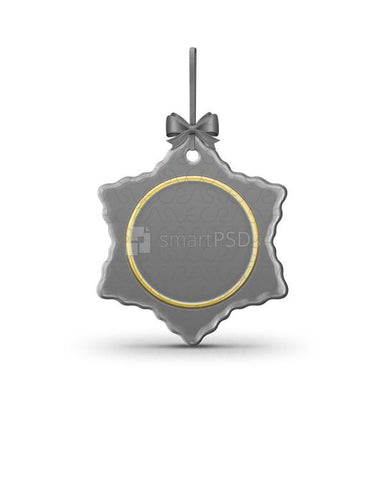 Flake with Ring shaped Ceramic Ornament Sublimation Mockup