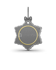Flake with Ring shaped Ceramic Ornament Sublimation Mockup