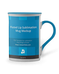 Fluted Lip Sublimation Mug Mockup