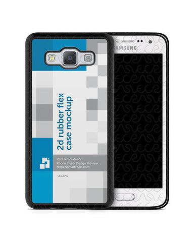 Samsung Galaxy A5 2015 2d Rubber Flex Mobile Case Design Mockup 2014