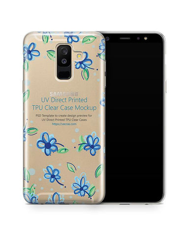 Samsung Galaxy A6 Plus UV TPU Clear Case Design Mockup 2018