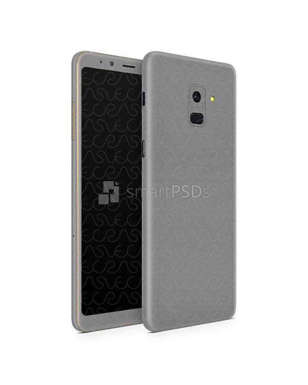 Samsung Galaxy A8 Plus Vinyl Skin Design Mockup 2018 (Front-Back Angled)