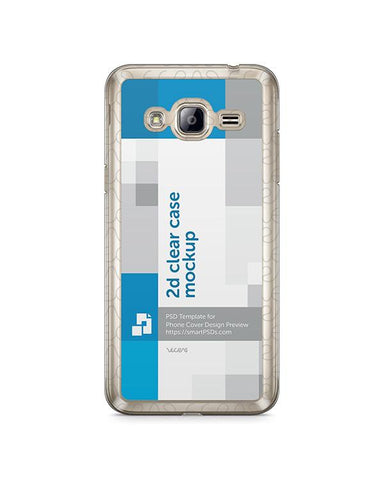 Samsung Galaxy J3 2016 2d Clear Mobile Case Design Mockup 2016