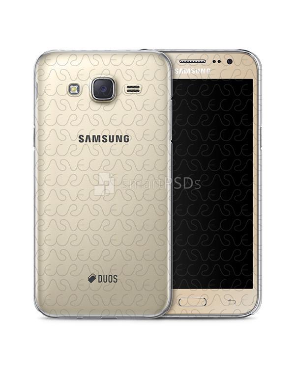 Samsung Galaxy J5 UV TPU Clear Mobile Case Design Mockup 2015