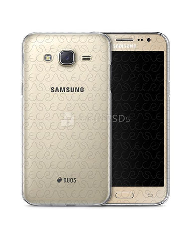 Samsung Galaxy J5 UV TPU Clear Mobile Case Design Mockup 2015