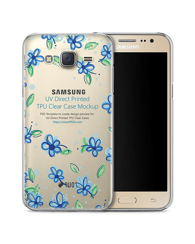 Samsung Galaxy J5 UV TPU Clear Mobile Case Design Mockup 2015