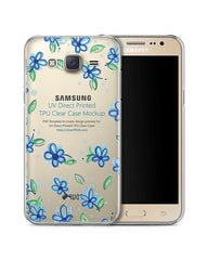 Samsung Galaxy J5 UV TPU Clear Mobile Case Design Mockup 2015