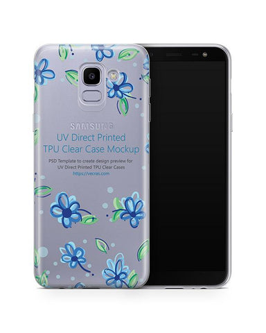 Samsung Galaxy J6 2018 UV TPU Clear Case Mockup 2018