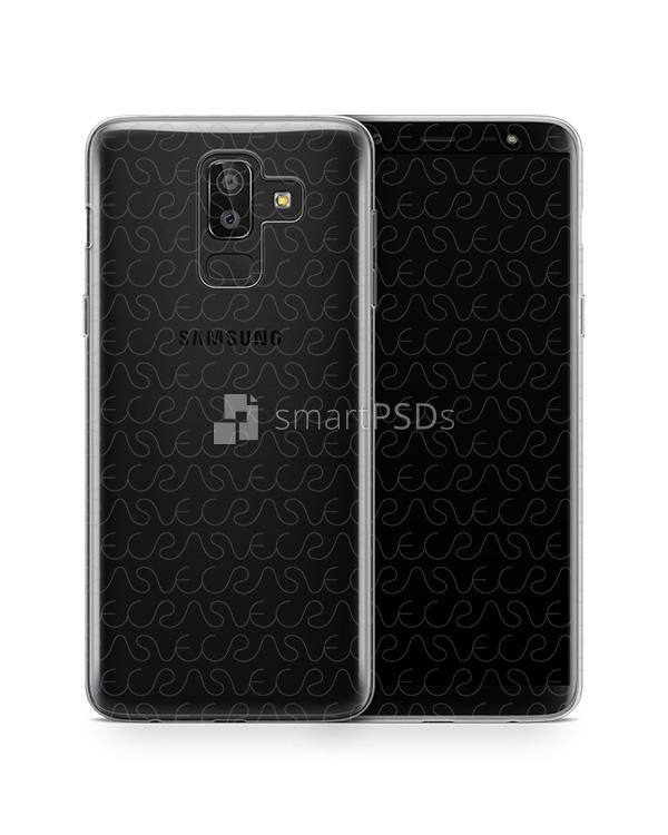 Samsung Galaxy J8 UV TPU Clear Case Design Mockup 2018