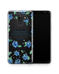 Samsung Galaxy J8 UV TPU Clear Case Design Mockup 2018