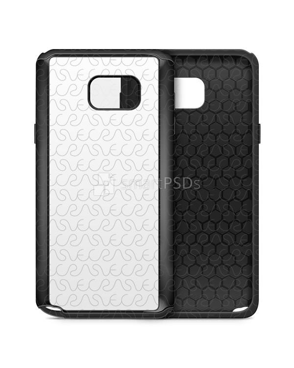 Samsung Galaxy Note 5 2d 2in1 Heavy Duty Mobile Case Design Mockup 2015