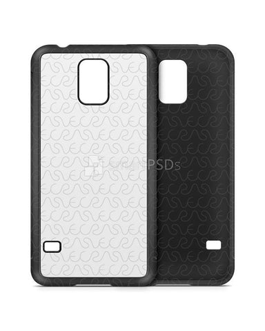 Samsung Galaxy S5 2d Rubber Flex Mobile Case Design Mockup 2014