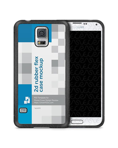Samsung Galaxy S5 2d Rubber Flex Mobile Case Design Mockup 2014
