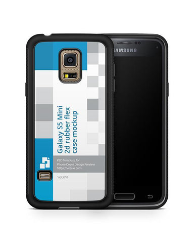 Samsung Galaxy S5 Mini 2d RubberFlex Case Design Mockup 2014