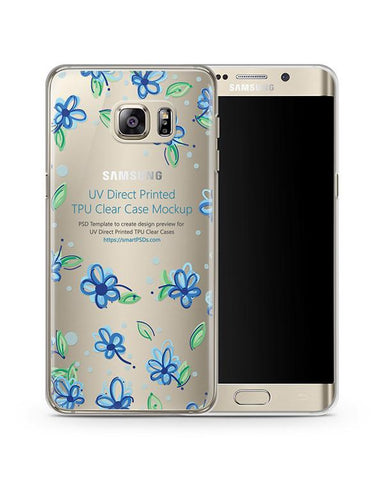 Samsung Galaxy S6 Edge Plus UV TPU Clear Mobile Case Design Mockup 2015