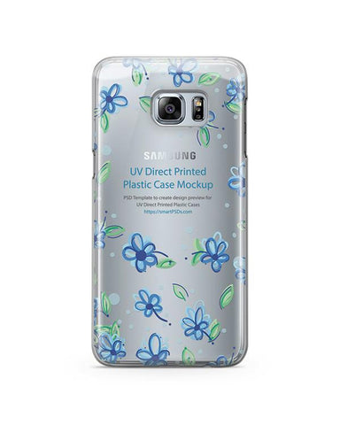 Samsung Galaxy S6 Edge Plus- PC Clear Case - Design Mockup PSD Template for UV Direct Printing