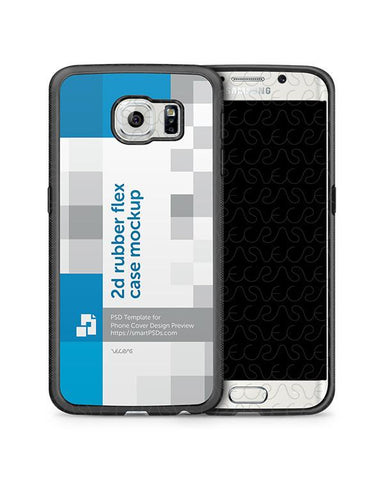 Samsung Galaxy S6 Edge 2d Rubber Flex Mobile Case Design Mockup 2015