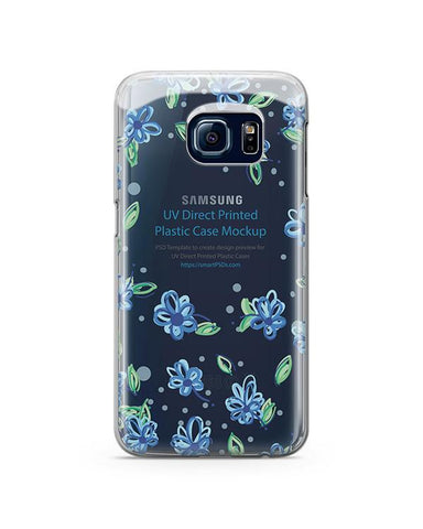 Samsung Galaxy S6 Edge-UV PC Clear Mobile Case Design Mockup 2015