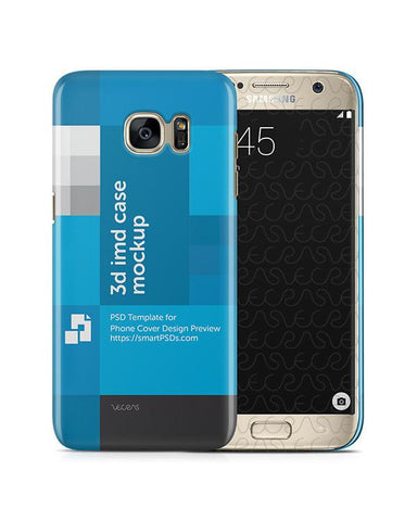 Samsung Galaxy S7 3d IMD Mobile Case Design Mockup 2016- Front-Back