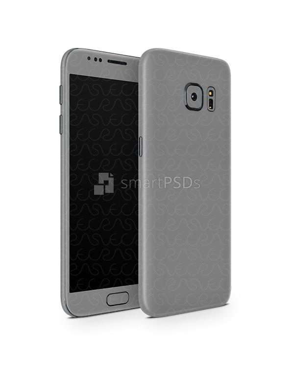 Samsung Galaxy S7 Vinyl Skin Design Mockup 2016 (Front-Back Angled)