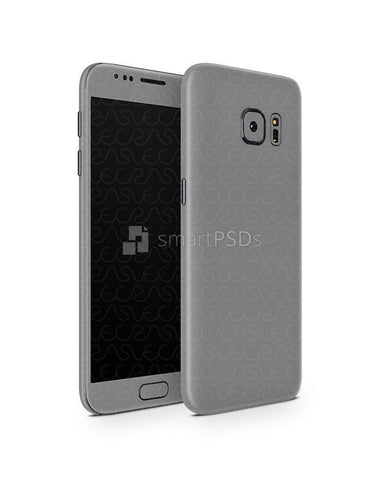 Samsung Galaxy S7 Vinyl Skin Design Mockup 2016 (Front-Back Angled)