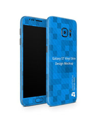 Samsung Galaxy S7 Vinyl Skin Design Mockup 2016 (Front-Back Angled)