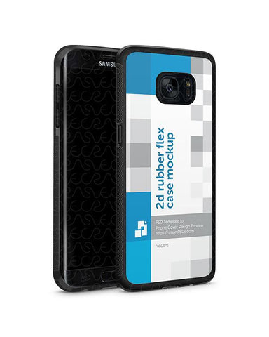 Samsung Galaxy S7 Edge 2d Rubber Flex Mobile Case Design Mockup 2016