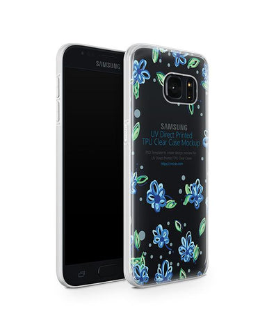 Samsung Galaxy S7 UV TPU Case with Frosted Edges Design Mockup 2016