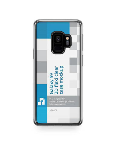 Samsung Galaxy S9 2d Flexi Clear Case Design Mockup 2018