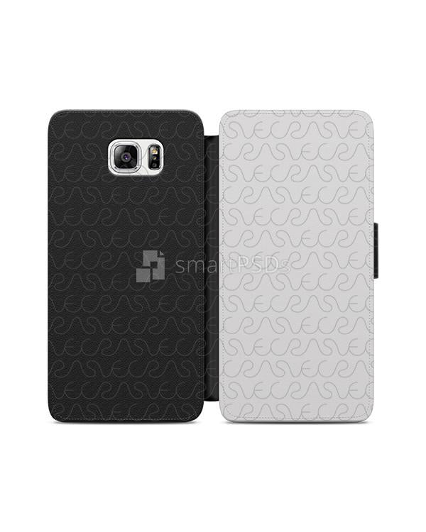 Samsung Galaxy Note 5 2d Wallet Mobile Case Design Mockup 2015
