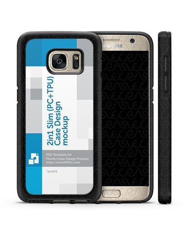 Samsung Galaxy S7 2d 2in1 Slim Mobile Case Design Mockup 2016