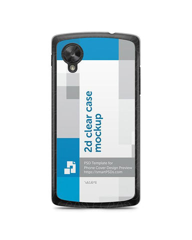 Google Nexus 5 2d Clear Mobile Case Design Mockup 2013