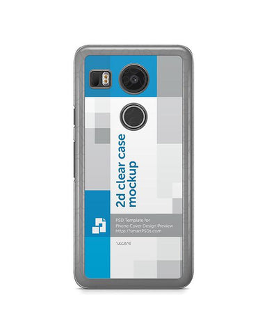 Google Nexus 5X 2d Clear Mobile Case Design Mockup 2015