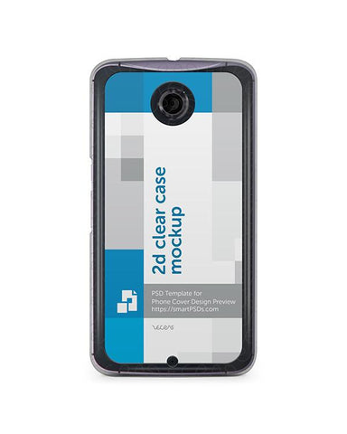 Google Nexus 6 2d Clear Mobile Case Design Mockup 2014