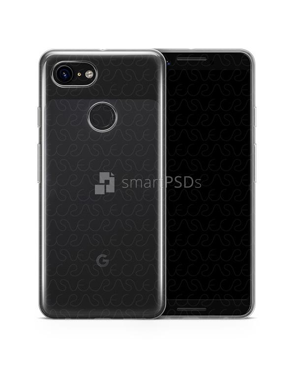 Google Pixel 3 UV TPU Clear Case Mockup 2018